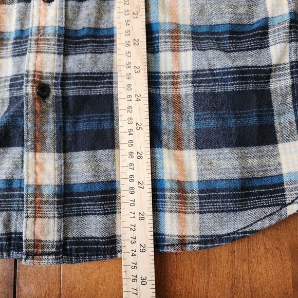 Burnside Flannel Long Sleeve Button Down Plaid Men Shirt Size S - Picture 7 of 13